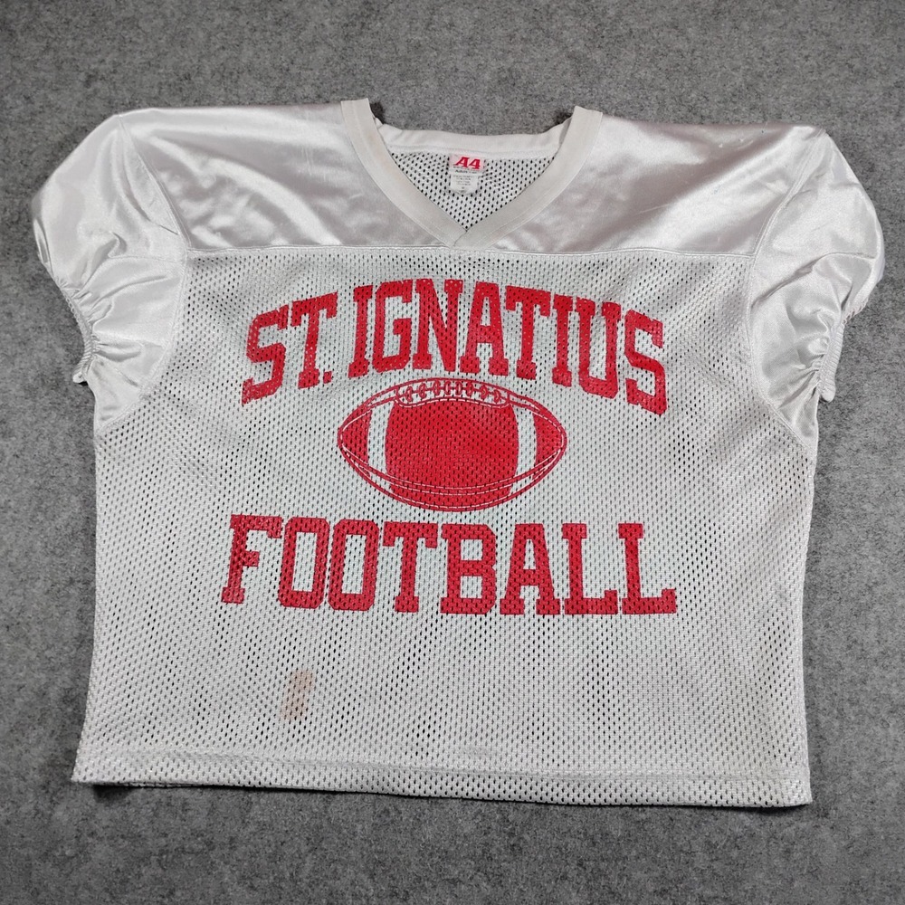 A4 St Ignatius Football Jersey Mens‎ Medium White Mesh Practice Shirt